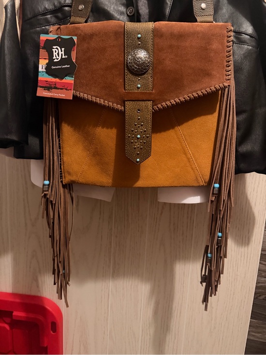 RHODE Handbags - NWT RH Genuine Leather Two-Tone Suede Fringe Crossbody Bag conceal carry